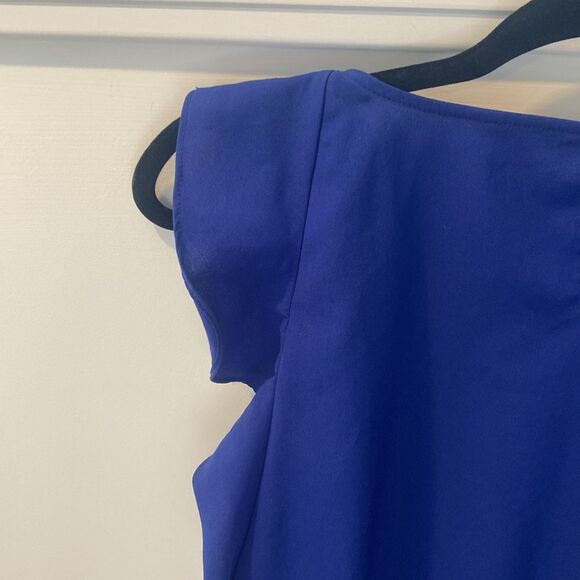 JUICY COUTURE Exaggerated Ruffle Flutter Sleeve Top Blouse Cobalt Blue Plus XXL - Picture 3 of 11